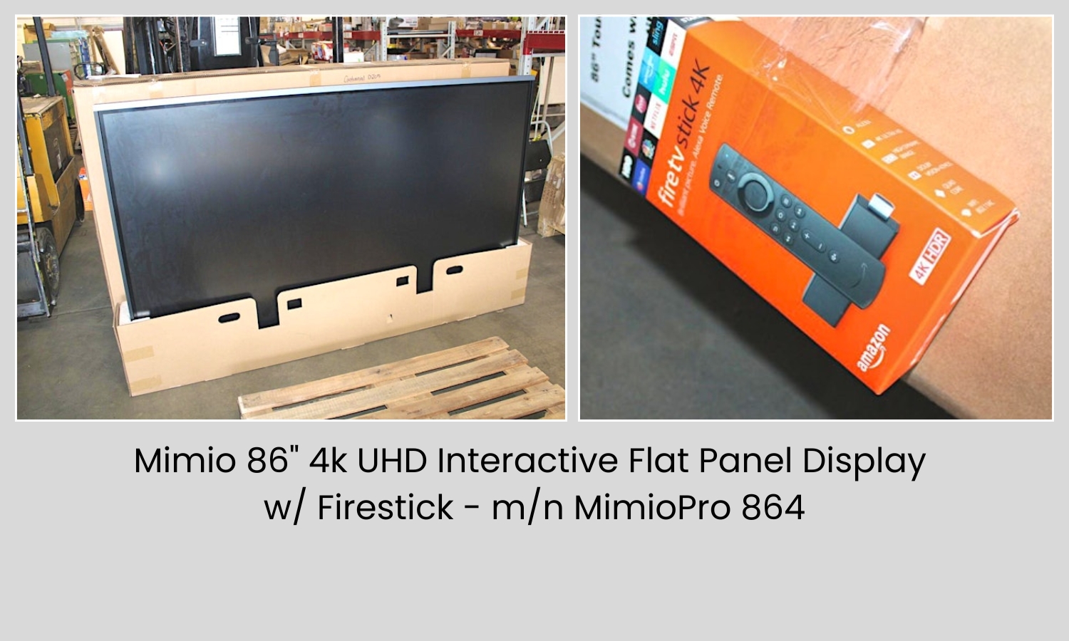 Mimio 86 4k UHD Interactive Flat Panel Display w Firestick   mn MimioPro 864